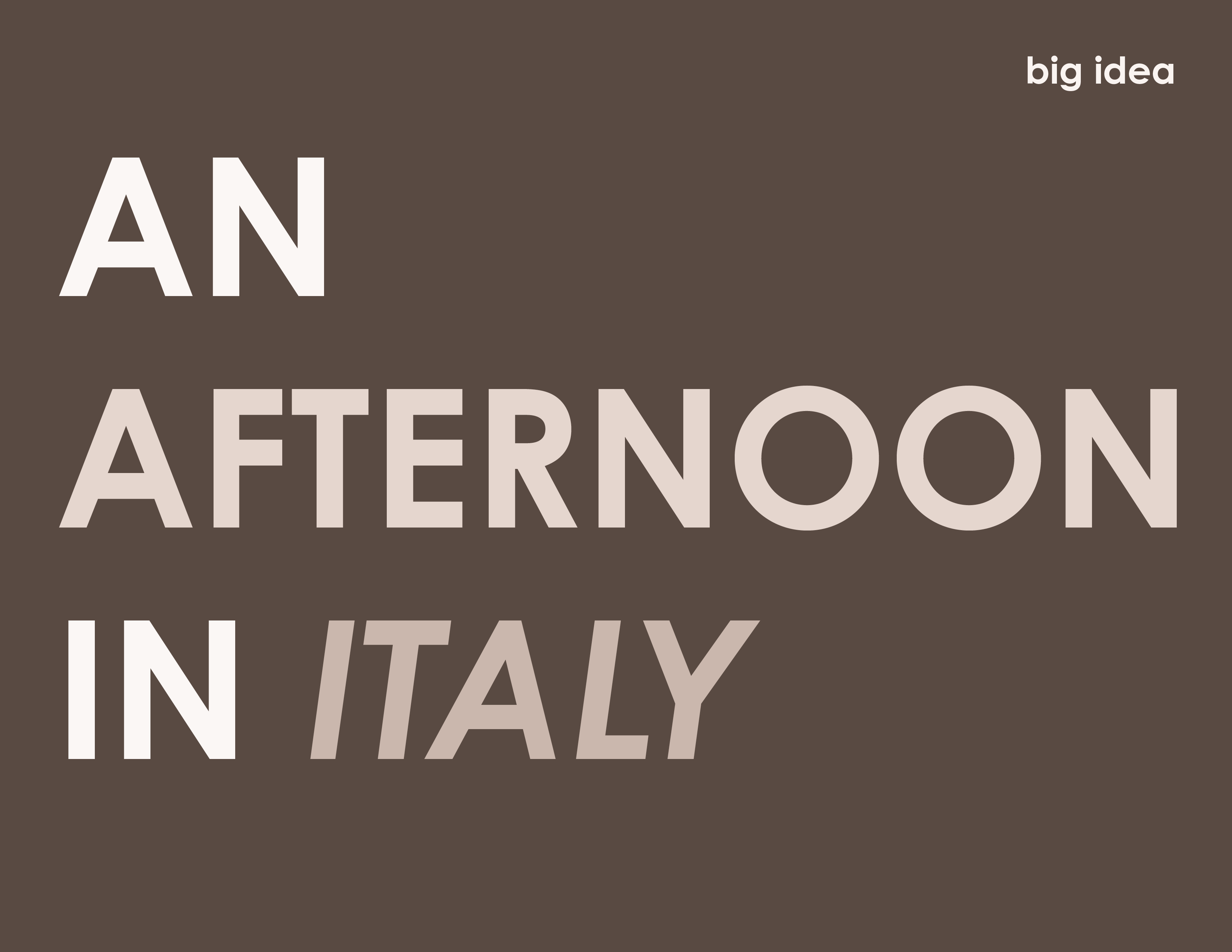 Caffe Buzzino — Big Idea