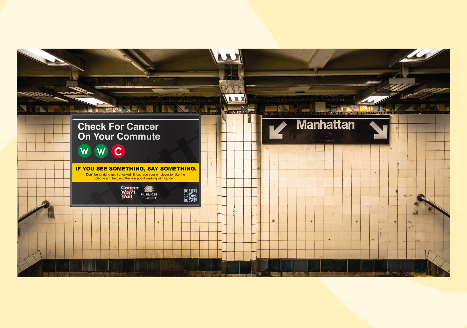 Cancer Won't Wait — Subway Mockup