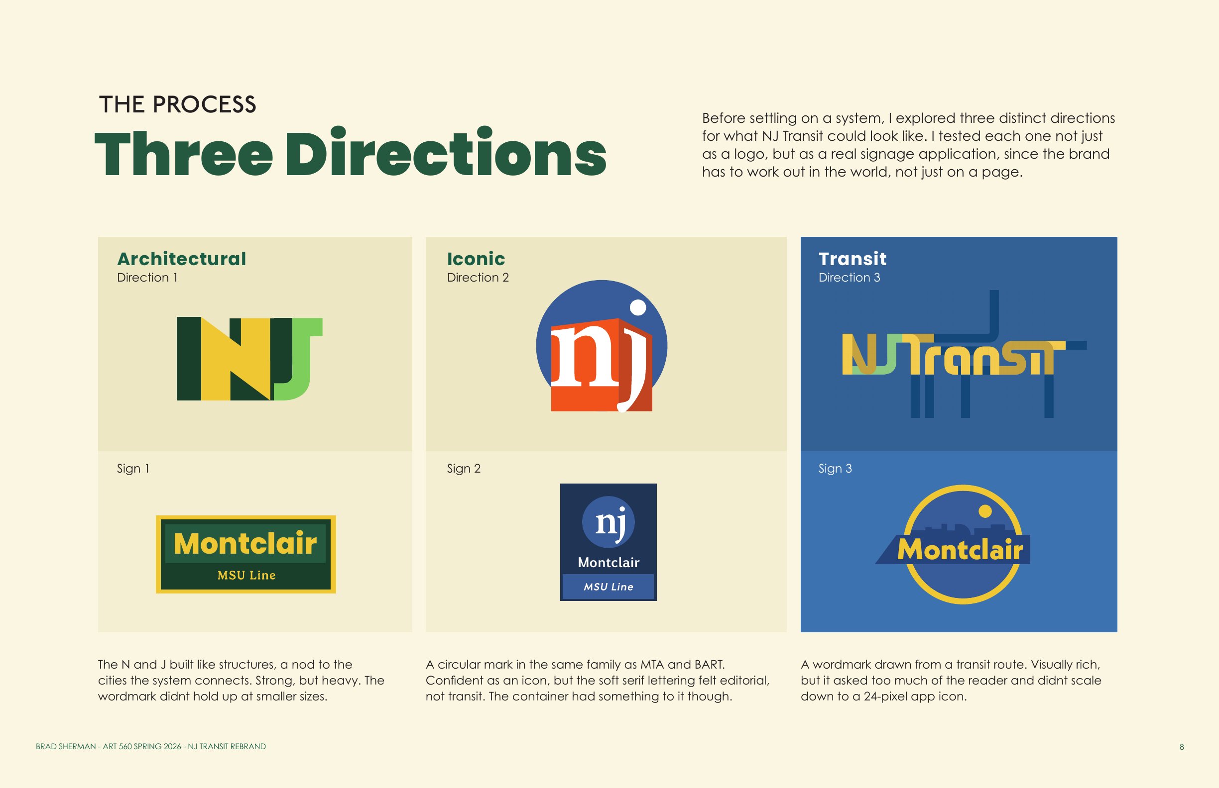 NJ Transit — Three directions explored