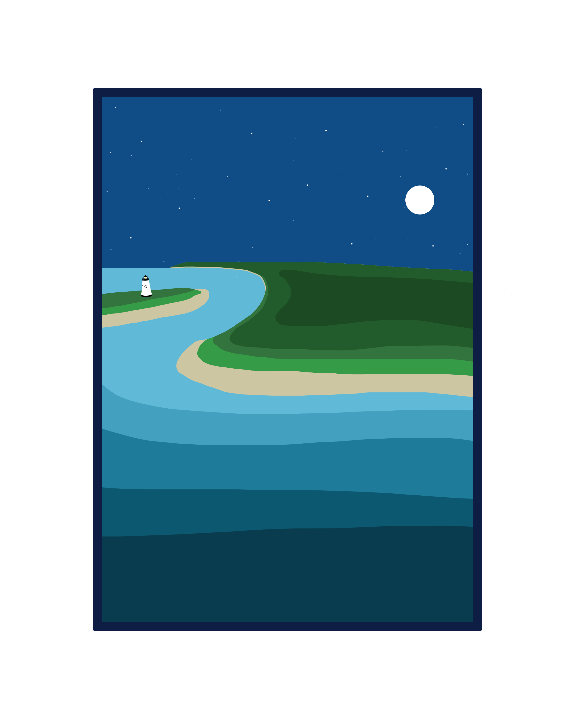 RiverBank — Landscape illustration